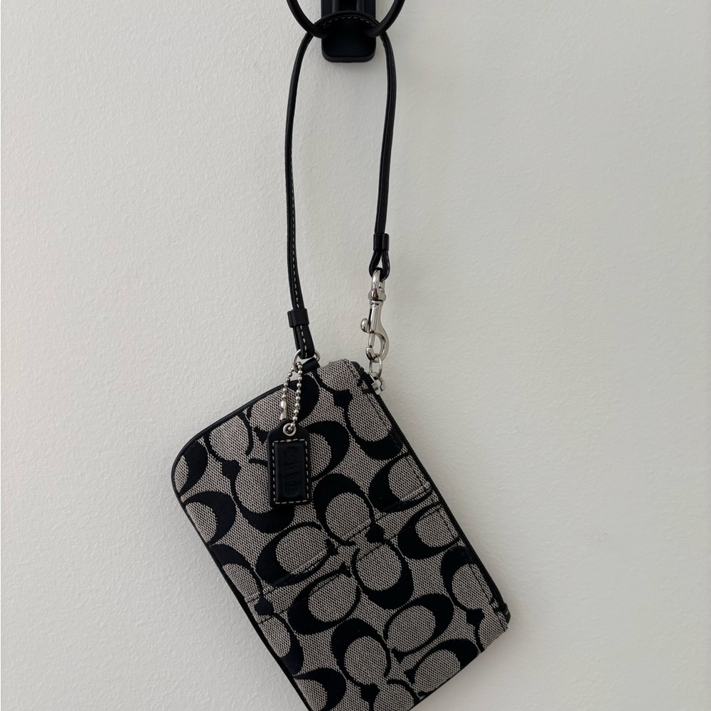 Coach Black and Gray Wristlet